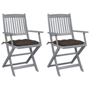 Tuinstoelen 2 st inklapbaar massief acaciahout