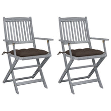 Tuinstoelen Inklapbaar Met Kussens Massief Acaciahout 2 Taupe