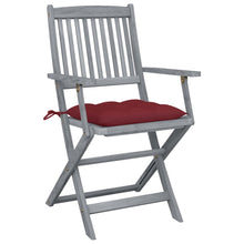 Tuinstoelen 2 St Inklapbaar Met Kussens Massief Acaciahout Wijnrood