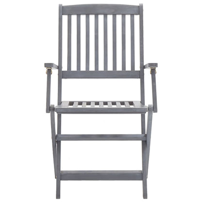 Tuinstoelen Inklapbaar Met Kussens Massief Acaciahout 4 Grijs
