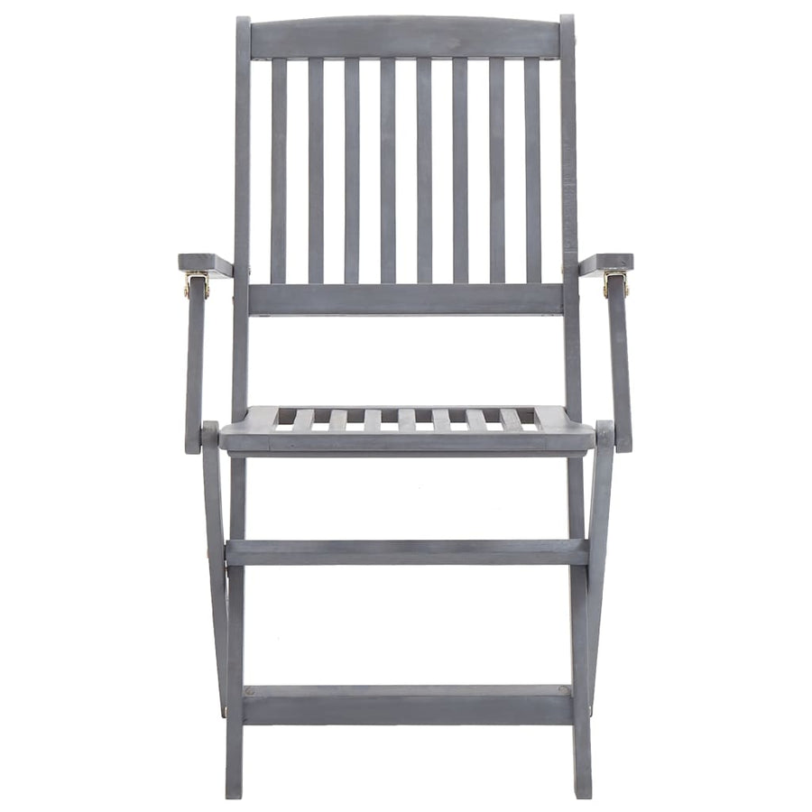 Tuinstoelen Inklapbaar Met Kussens Massief Acaciahout 4 Grijs