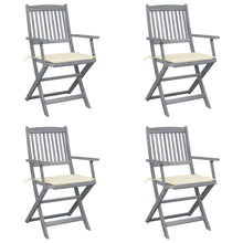 Tuinstoelen Inklapbaar Met Kussens Massief Acaciahout 4 Crème