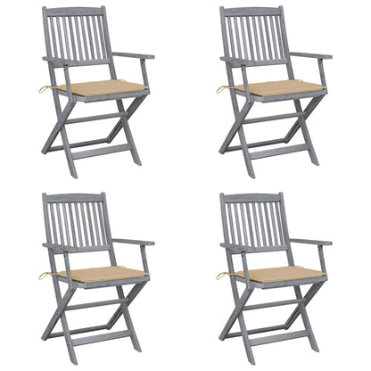 Tuinstoelen 4 St Inklapbaar Met Kussens Massief Acaciahout