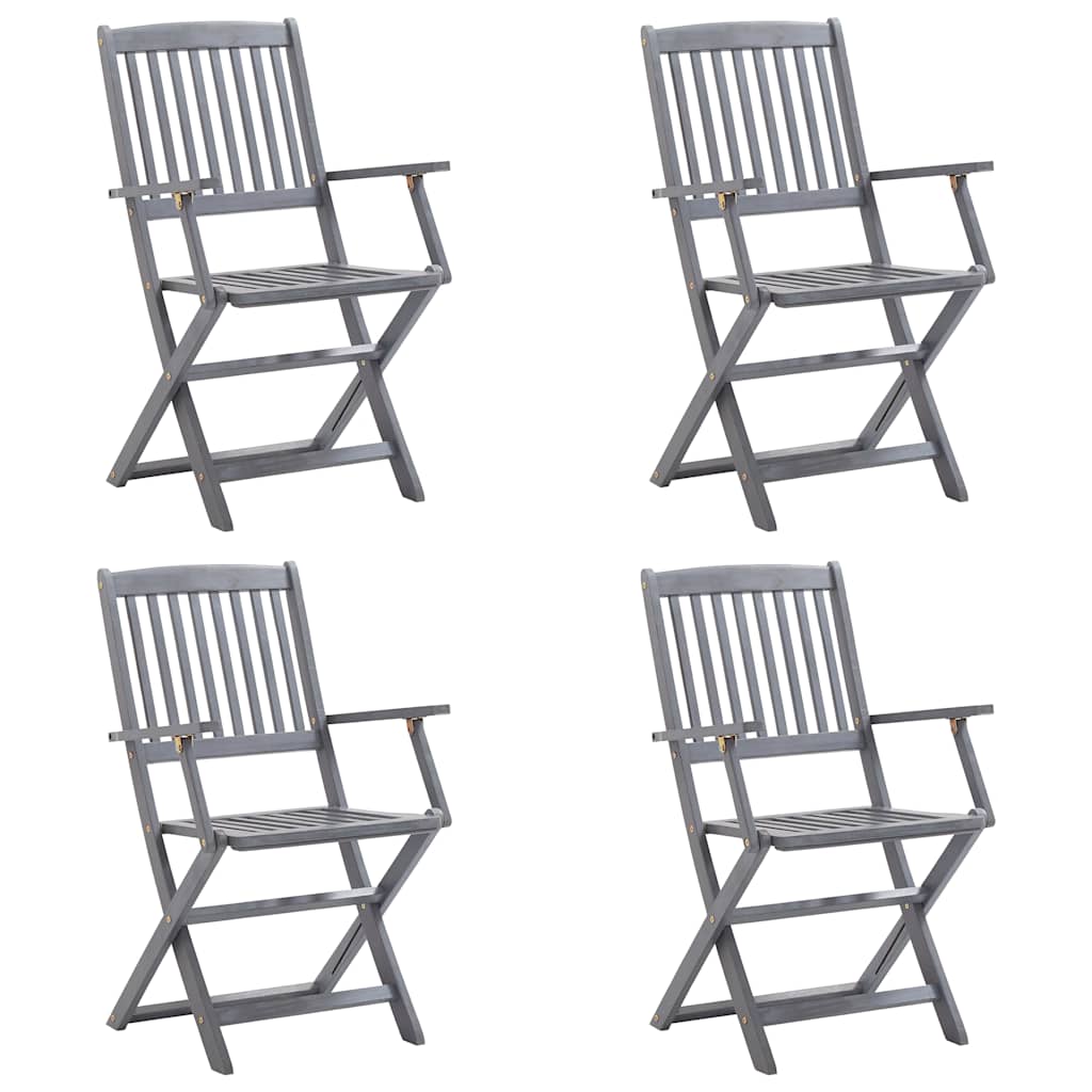 Tuinstoelen 4 St Inklapbaar Met Kussens Massief Acaciahout