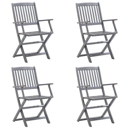 Tuinstoelen 4 St Inklapbaar Met Kussens Massief Acaciahout