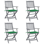 Folding Garden Chairs with Cushions Solid Acacia Wood 4