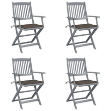 Tuinstoelen 4 St Inklapbaar Met Kussens Massief Acaciahout Taupe
