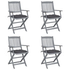 Tuinstoelen 4 st massief acaciahout inklapbaar