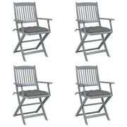 Tuinstoelen 4 st inklapbaar massief acaciahout