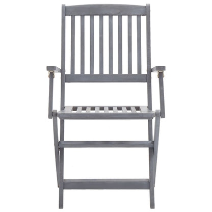 Tuinstoelen Inklapbaar Met Kussens Massief Acaciahout 4 Grijs