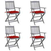 Tuinstoelen inklapbaar massief acaciahout 4 stuks