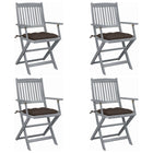 Tuinstoelen 4 st inklapbaar massief acaciahout