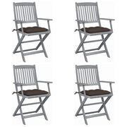 Tuinstoelen 4 st inklapbaar massief acaciahout