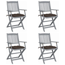 Tuinstoelen Inklapbaar Met Kussens Massief Acaciahout 4 Taupe