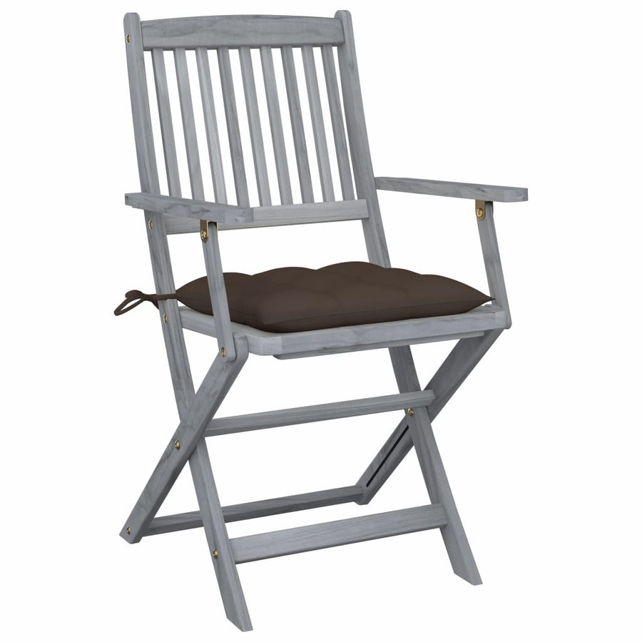 Tuinstoelen Inklapbaar Met Kussens Massief Acaciahout 4 Taupe