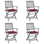 Tuinstoelen massief acaciahout inklapbaar 4 stuks