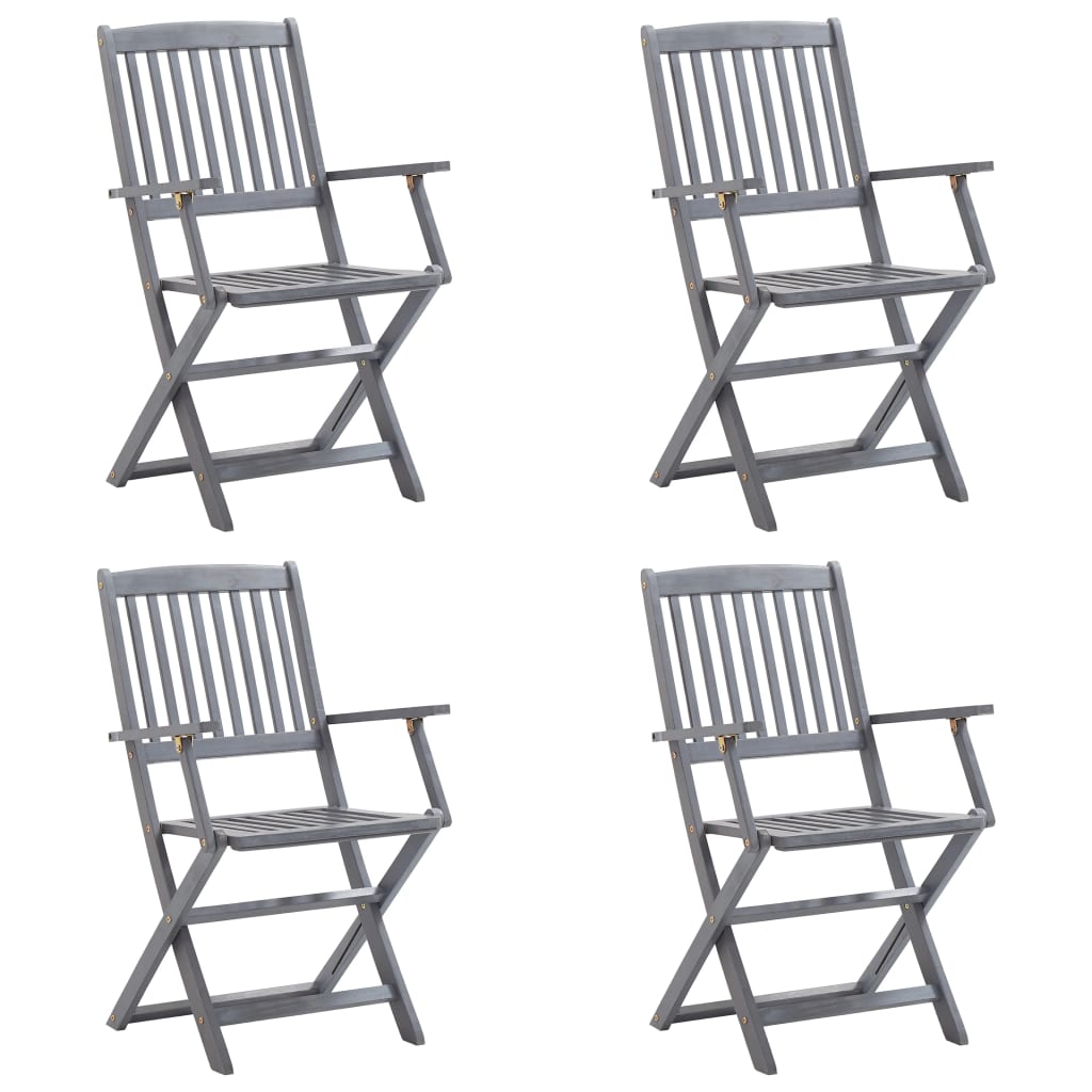Tuinstoelen Inklapbaar Met Kussens Massief Acaciahout 4 Blauw