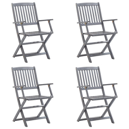 Tuinstoelen Inklapbaar Met Kussens Massief Acaciahout 4 Blauw
