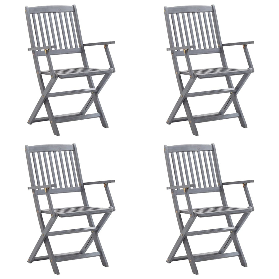 Tuinstoelen Inklapbaar Met Kussens Massief Acaciahout 4 Blauw