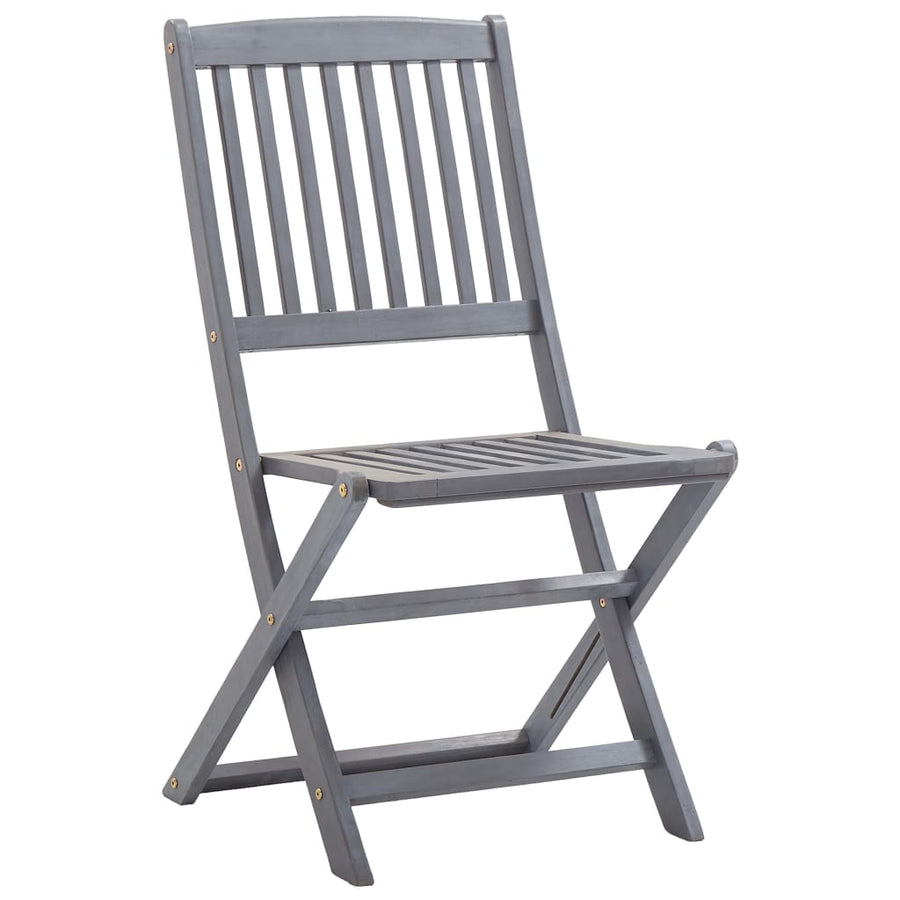Tuinstoelen Inklapbaar Met Kussens Massief Acaciahout 2 Grijs