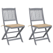 Tuinstoelen 2 st massief acaciahout greywash inklapbaar