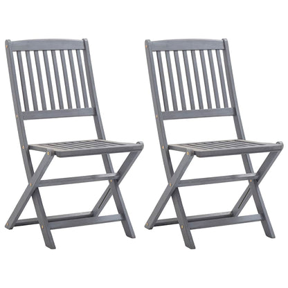 Tuinstoelen 2 st inklapbaar met kussens massief acaciahout