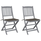 Tuinstoelen massief acaciahout inklapbaar set 2