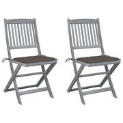 Tuinstoelen massief acaciahout inklapbaar set 2