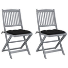 Tuinstoelen 2 st inklapbaar massief acaciahout greywash