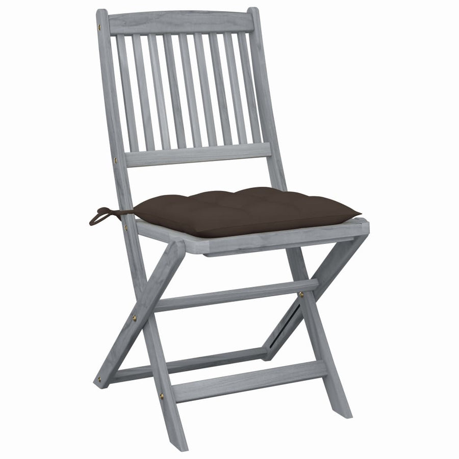 Tuinstoelen Inklapbaar Met Kussens Massief Acaciahout 2 Taupe