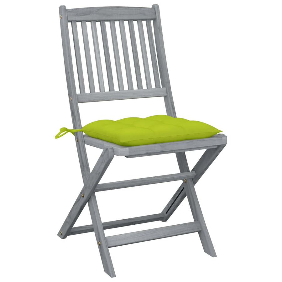 Tuinstoelen 2 st inklapbaar met kussens massief acaciahout