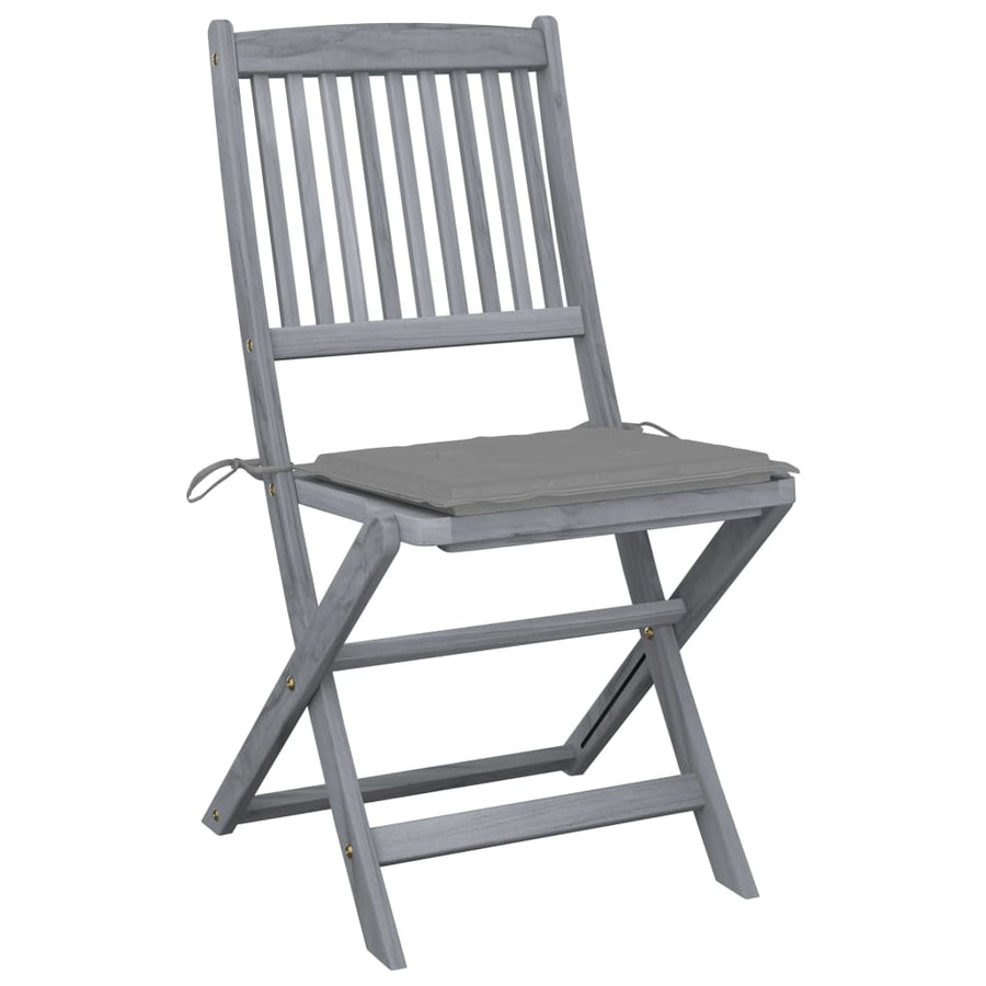 Tuinstoelen Inklapbaar Met Kussens Massief Acaciahout 4 Grijs