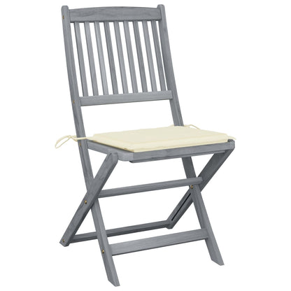 Tuinstoelen Inklapbaar Met Kussens Massief Acaciahout 4 Crème