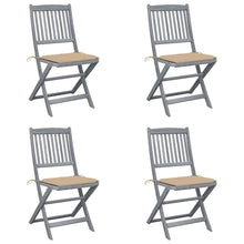 Tuinstoelen 4 St Inklapbaar Met Kussens Massief Acaciahout Beige