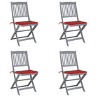 Tuinstoelen inklapbaar massief acaciahout 4 stuks