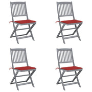 Tuinstoelen inklapbaar massief acaciahout 4 stuks