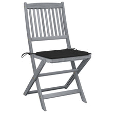 Tuinstoelen 4 St Inklapbaar Met Kussens Massief Acaciahout 1 Zwart