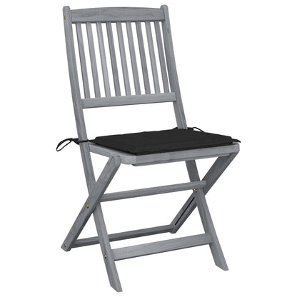 Tuinstoelen 4 St Inklapbaar Met Kussens Massief Acaciahout 1 Zwart