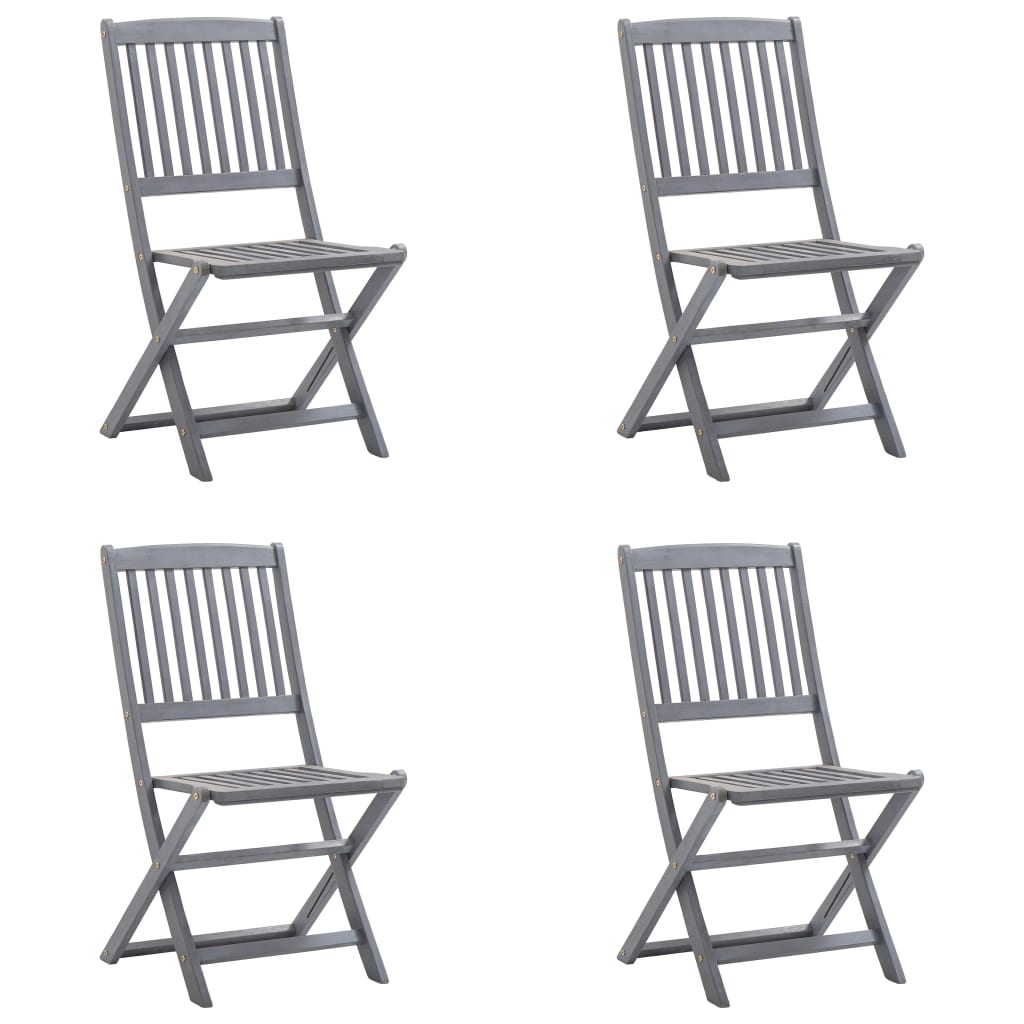 Tuinstoelen 4 St Inklapbaar Met Kussens Massief Acaciahout 1 Zwart