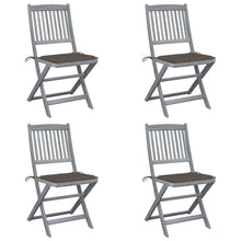 Tuinstoelen 4 St Inklapbaar Met Kussens Massief Acaciahout Taupe