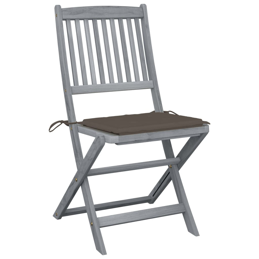 Tuinstoelen 4 St Inklapbaar Met Kussens Massief Acaciahout Taupe