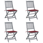 Tuinstoelen 4 st massief acaciahout inklapbaar