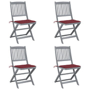 Tuinstoelen 4 st massief acaciahout inklapbaar
