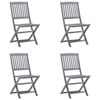 Tuinstoelen 4 St Inklapbaar Met Kussens Massief Acaciahout koningsblauw