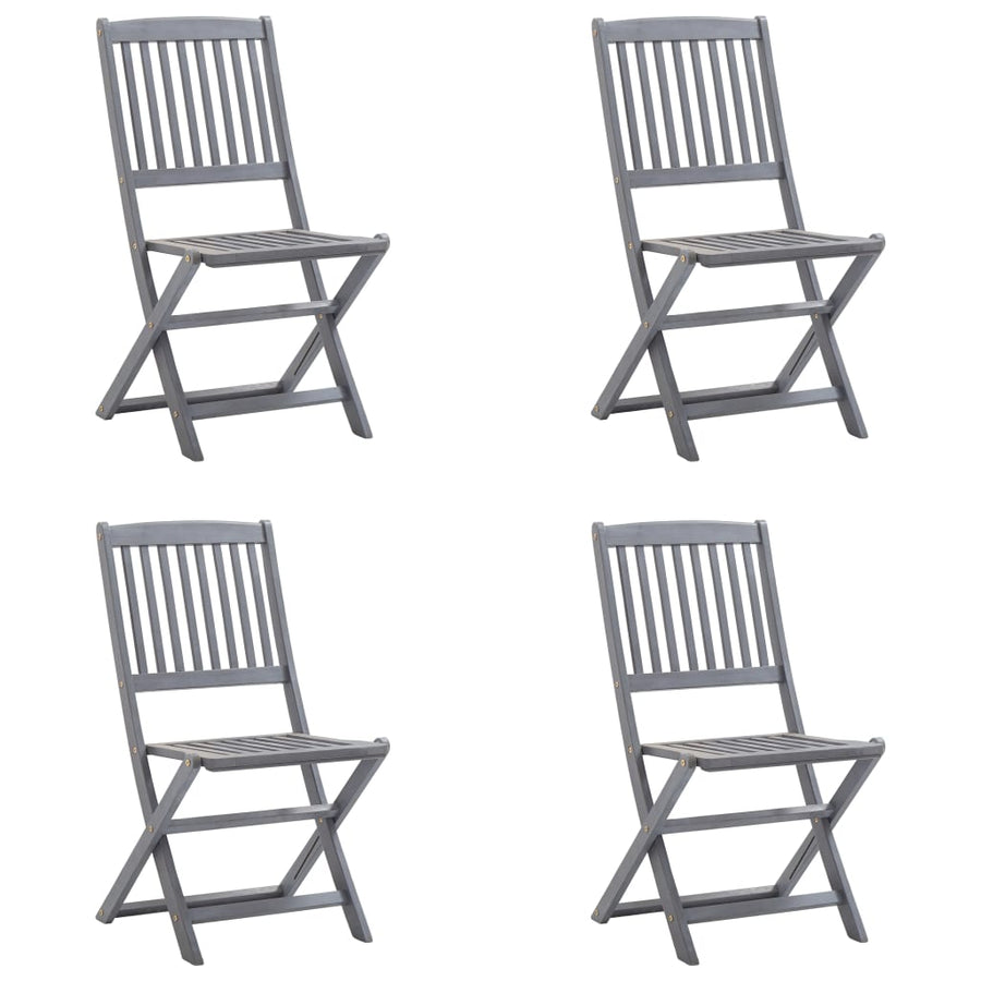 Tuinstoelen 4 St Inklapbaar Met Kussens Massief Acaciahout koningsblauw
