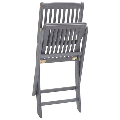 Tuinstoelen Inklapbaar Met Kussens Massief Acaciahout 4 Grijs