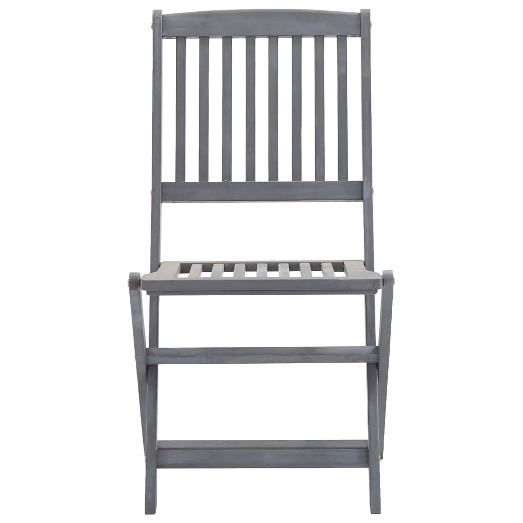Tuinstoelen Inklapbaar Met Kussens Massief Acaciahout 4 Grijs