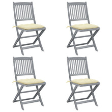 Tuinstoelen Inklapbaar Met Kussens Massief Acaciahout 4 Crème