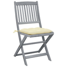 Tuinstoelen Inklapbaar Met Kussens Massief Acaciahout 4 Crème