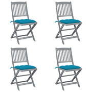 Tuinstoelen 4 st inklapbaar massief acaciahout